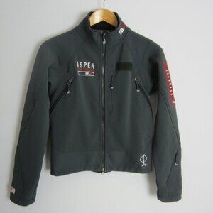Vtg Ralph Lauren RLX Womens Gray LS Full Zip Short Jacket Embroidered Skl USA